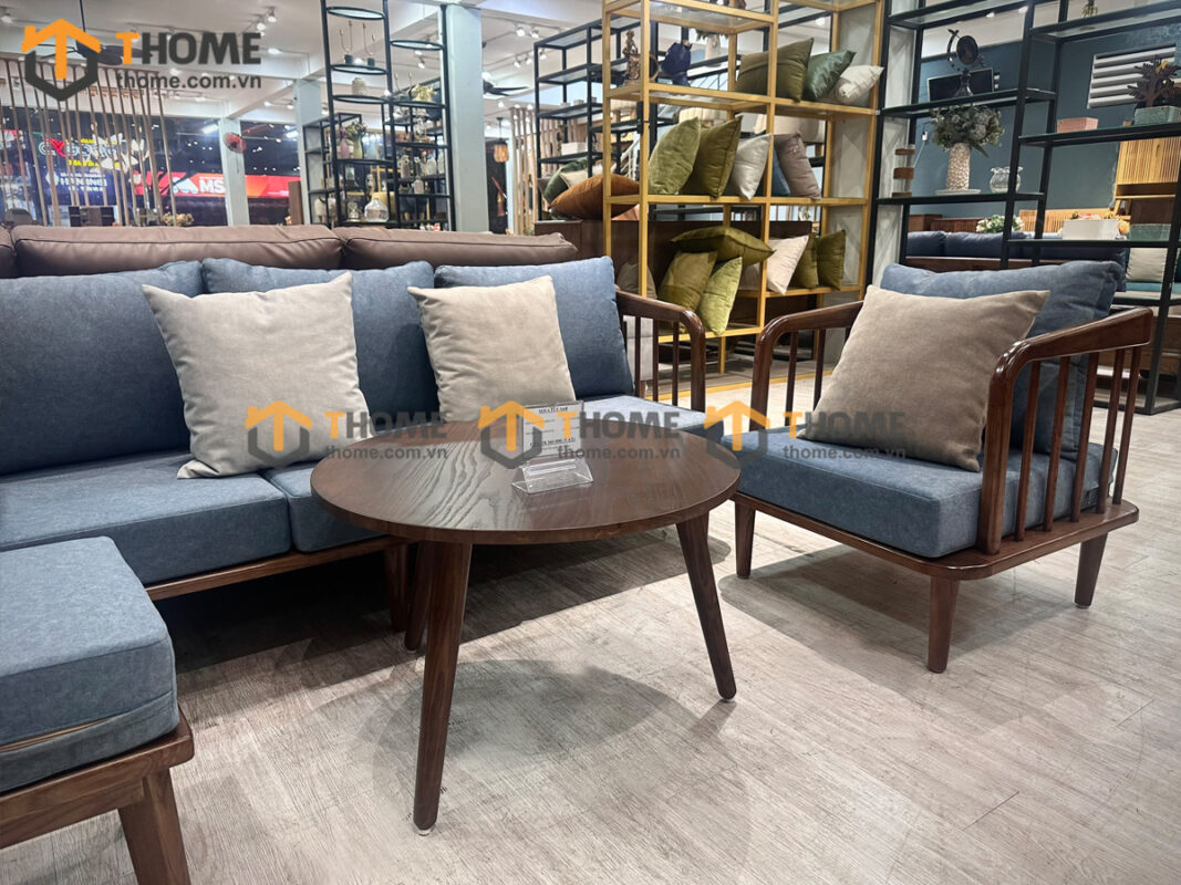 Sofa Dior Tay Chồng Gỗ Sồi Tự Nhiên SFT-35SN