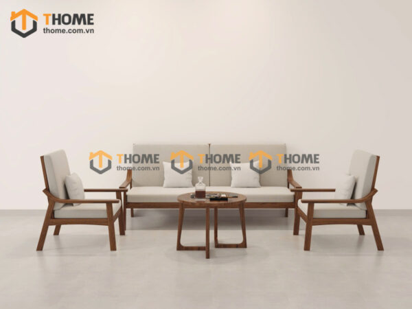 Sofa gỗ sồi tự nhiên; sofa gỗ sồi; bộ bàn ghế sofa phòng khách; sofa gỗ hiện đại;