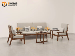 Sofa gỗ sồi tự nhiên; sofa gỗ sồi; bộ bàn ghế sofa phòng khách; sofa gỗ hiện đại;