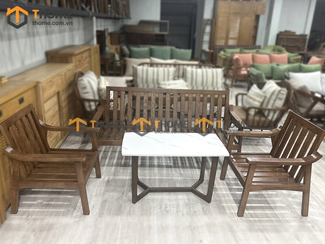 Sofa Lion Gỗ Sồi Tự Nhiên Màu Óc Chó 1.8m SFN-24SN