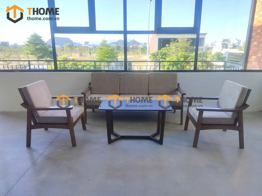 Sofa Lion Gỗ Sồi Tự Nhiên Màu Óc Chó 1.8m SFN-24SN
