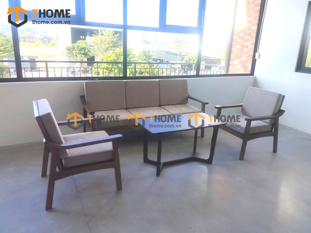 Sofa Lion Gỗ Sồi Tự Nhiên Màu Óc Chó 1.8m SFN-24SN