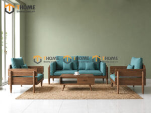 Sofa Rew Gỗ Sồi Tự Nhiên Tay Vuông 1.8m Màu Óc Chó SFT-40SN