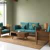 Sofa Rew Gỗ Sồi Tự Nhiên Tay Vuông 1.8m Màu Óc Chó SFT-40SN