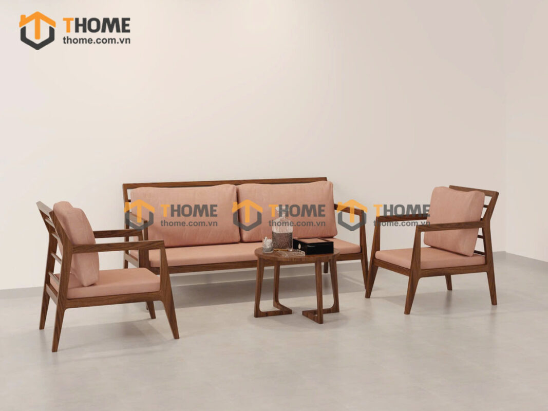 Sofa gỗ sồi tự nhiên; sofa gỗ sồi; bộ bàn ghế sofa phòng khách; sofa gỗ hiện đại;