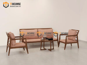 Sofa gỗ sồi tự nhiên; sofa gỗ sồi; bộ bàn ghế sofa phòng khách; sofa gỗ hiện đại;