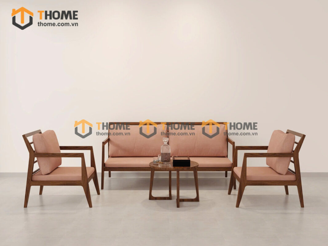 Sofa gỗ sồi tự nhiên; sofa gỗ sồi; bộ bàn ghế sofa phòng khách; sofa gỗ hiện đại;