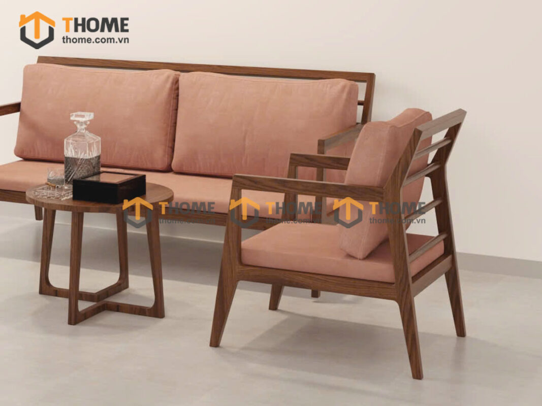 Sofa gỗ sồi tự nhiên; sofa gỗ sồi; bộ bàn ghế sofa phòng khách; sofa gỗ hiện đại;