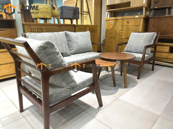 Sofa gỗ sồi tự nhiên; sofa gỗ sồi; bộ bàn ghế sofa phòng khách; sofa gỗ hiện đại;