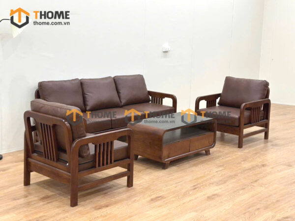 ⭐ Sofa Vanix Gỗ Sồi Tự Nhiên New Bộ Nhỏ 1.8m màu óc chó SFT-37SN