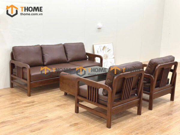⭐ Sofa Vanix Gỗ Sồi Tự Nhiên New Bộ Nhỏ 1.8m màu óc chó SFT-37SN