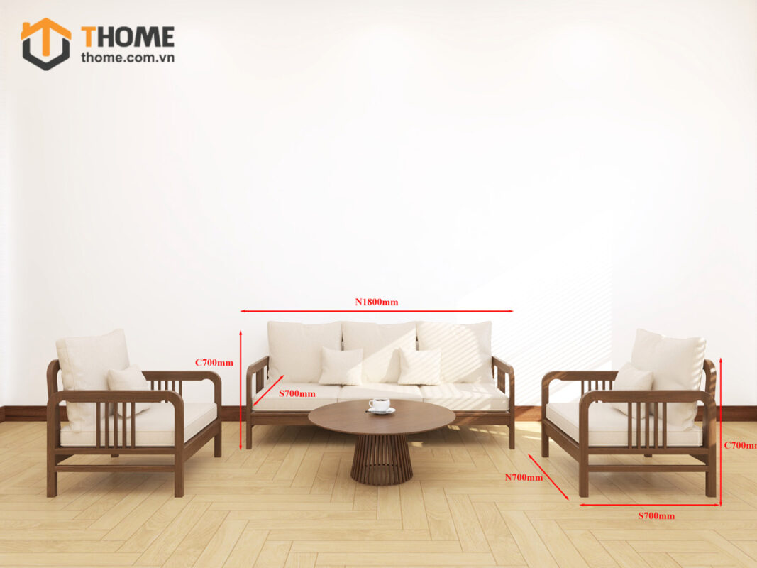 Sofa Vanix New Bộ Nhỏ Gỗ Sồi Tự Nhiên SFT-37SN