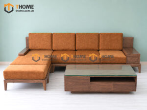 Sofa Gỗ Sồi Tự Nhiên Zen Chân Hươu Màu Óc Chó SFĐ-41SN