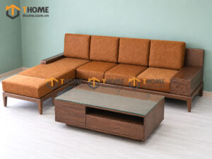 Sofa Gỗ Sồi Tự Nhiên Zen Chân Hươu Màu Óc Chó SFĐ-41SN