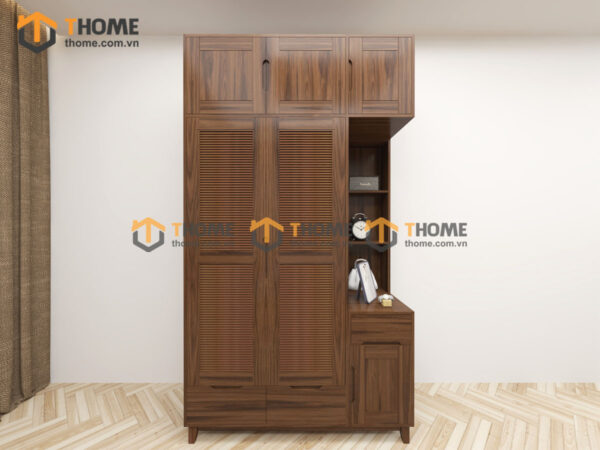 Tủ Áo Gỗ Sồi Tự Nhiên 2 Cánh Toto Kèm Kệ Sách TA-35SN