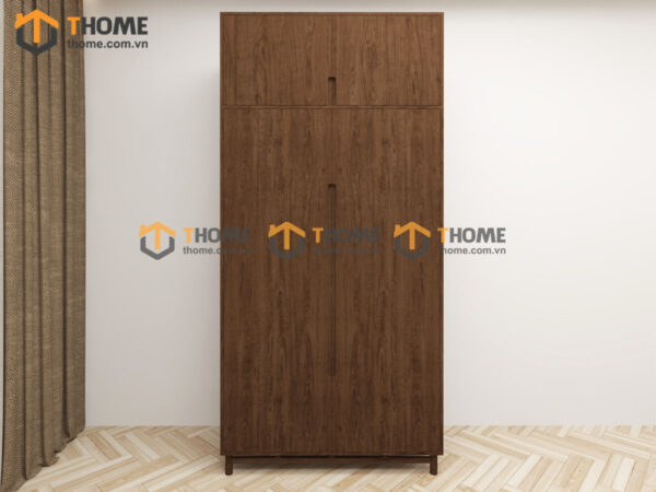 Tủ Áo Gỗ Sồi Tự Nhiên 2 Cánh Trơn Nate Màu Óc Chó TA-39SN