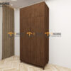 Tủ Áo Gỗ Sồi Tự Nhiên 2 Cánh Trơn Nate Màu Óc Chó TA-39SN