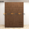 Tủ Áo Gỗ Sồi Tự Nhiên 3 Cánh Trơn Nate Màu Óc Chó TA-40SN