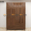 Tủ Áo Gỗ Sồi Tự Nhiên 4 Cánh Toto Kèm Kệ Sách TA-37SN
