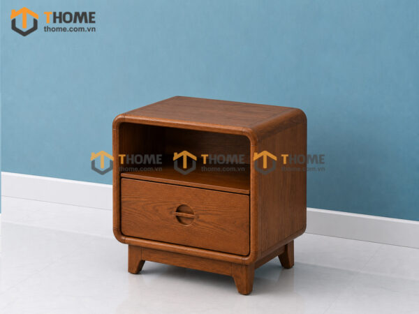 Tủ Đầu Giường Gỗ Sồi Tự Nhiên Nova 1 Hộc Kéo Màu Óc Chó TDG-12SN