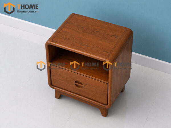 Tủ Đầu Giường Gỗ Sồi Tự Nhiên Nova 1 Hộc Kéo Màu Óc Chó TDG-12SN