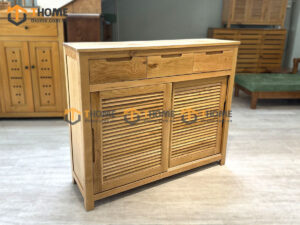 Tủ giày gỗ sồi tự nhiên 2 cánh lùa TG-17SN