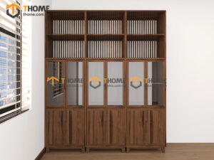 Tủ kính gỗ sồi tự nhiên Casa cao 2.3m TK-08SN