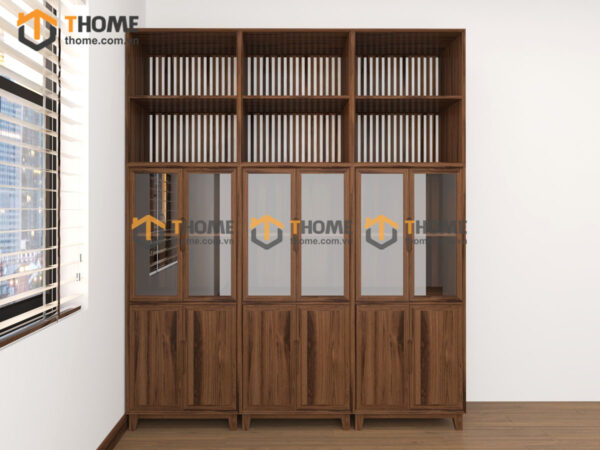 Tủ kính gỗ sồi tự nhiên Casa cao 2.3m TK-08SN