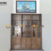 Tủ kính gỗ sồi tự nhiên Casa cao 2.3m TK-08SN