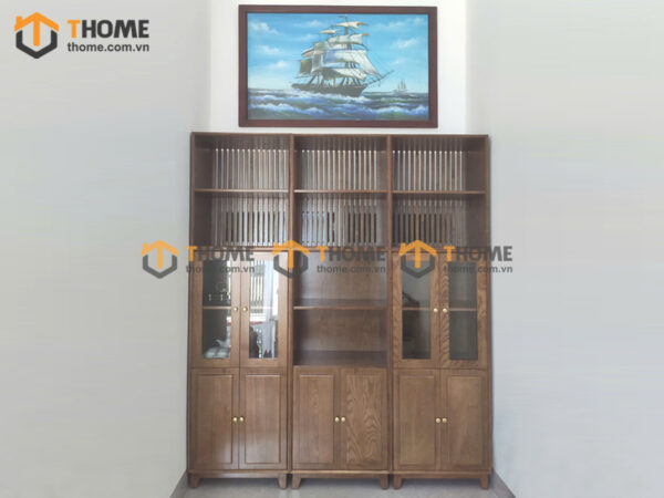 Tủ kính gỗ sồi tự nhiên Casa cao 2.3m TK-08SN