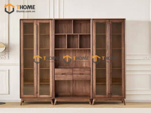 Tủ kính gỗ sồi tự nhiên Combine TK-09SN