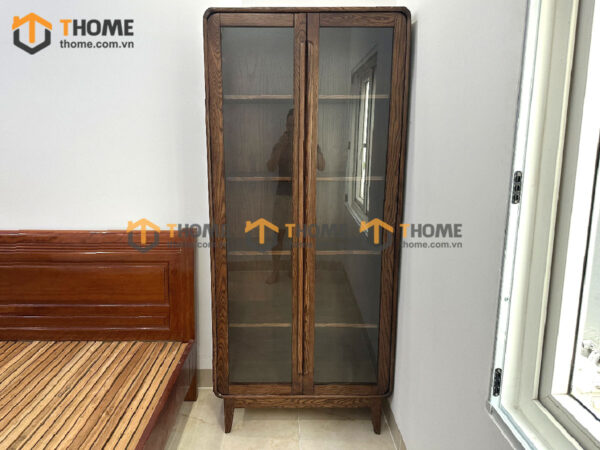 Tủ kính gỗ sồi tự nhiên Sunrise cao 2m TK-07SN