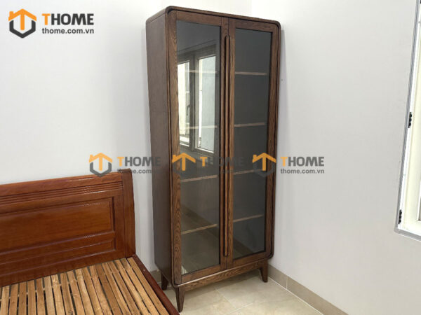 Tủ kính gỗ sồi tự nhiên Sunrise cao 2m TK-07SN