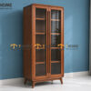 Tủ kính gỗ sồi tự nhiên Sunrise cao 2m TK-07SN