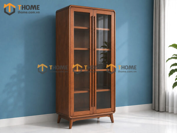 Tủ kính gỗ sồi tự nhiên Sunrise cao 2m TK-07SN