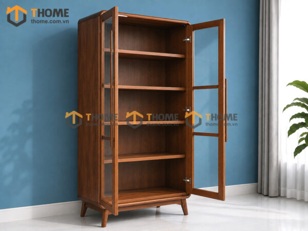 Tủ kính gỗ sồi tự nhiên Sunrise cao 2m TK-07SN