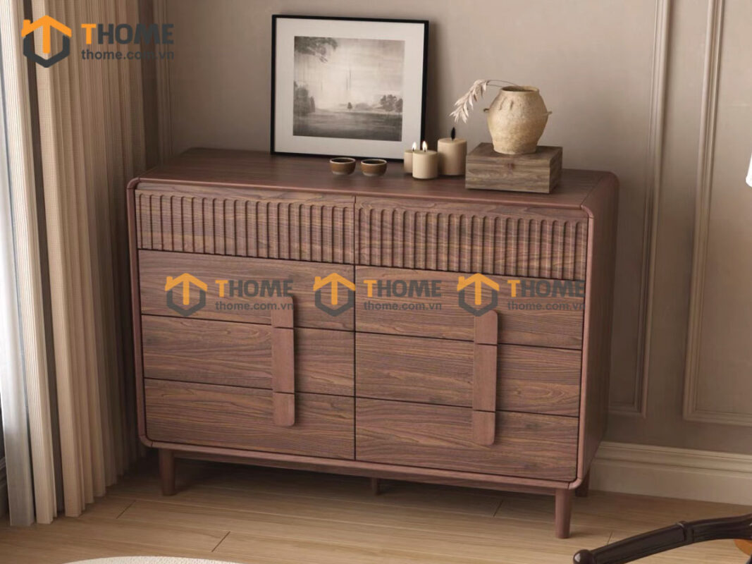 Tủ Ngăn Kéo Gỗ Sồi Tự Nhiên 6 Hộc Kéo Nova TNK-02SN