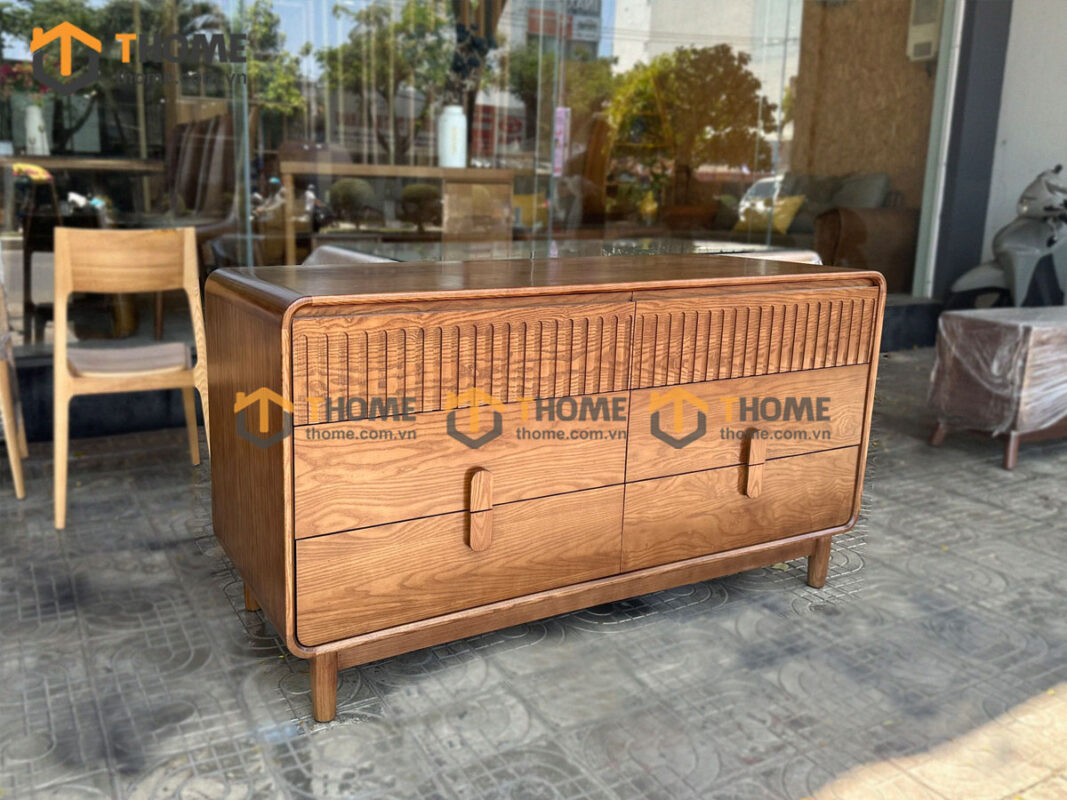 Tủ Ngăn Kéo Gỗ Sồi Tự Nhiên 6 Hộc Kéo Nova TNK-02SN