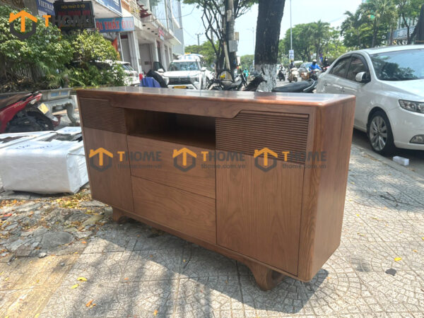 Tủ Trang Trí Gỗ Sồi Tự Nhiên Chân Quỳ TNK-06SN