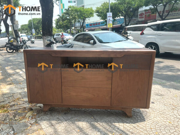 Tủ Trang Trí Gỗ Sồi Tự Nhiên Chân Quỳ TNK-06SN