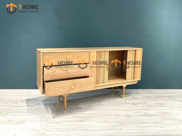 Tủ Trang Trí Gỗ Sồi Tự Nhiên 2 Cánh Lan Sọc Mango TNK-03SN