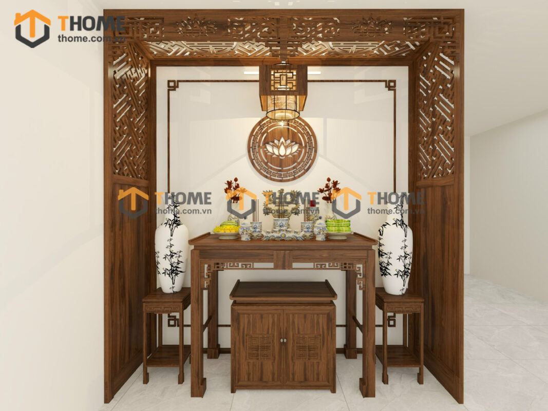 Tủ Thờ Gỗ Sồi Tự Nhiên Số 10 TT-15SN