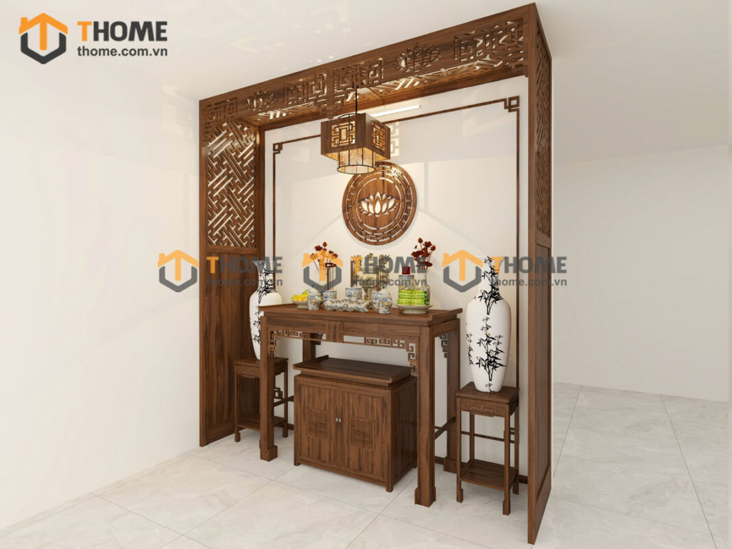 Tủ Thờ Gỗ Sồi Tự Nhiên Số 10 TT-15SN