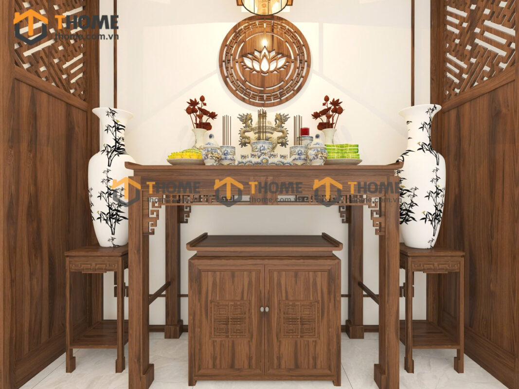 Tủ Thờ Gỗ Sồi Tự Nhiên Số 10 TT-15SN