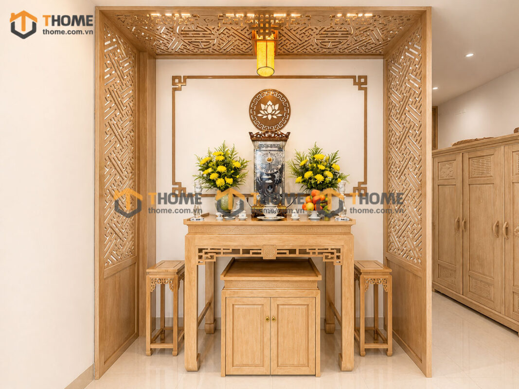 Tủ Thờ Gỗ Sồi Tự Nhiên Số 10 TT-15SN