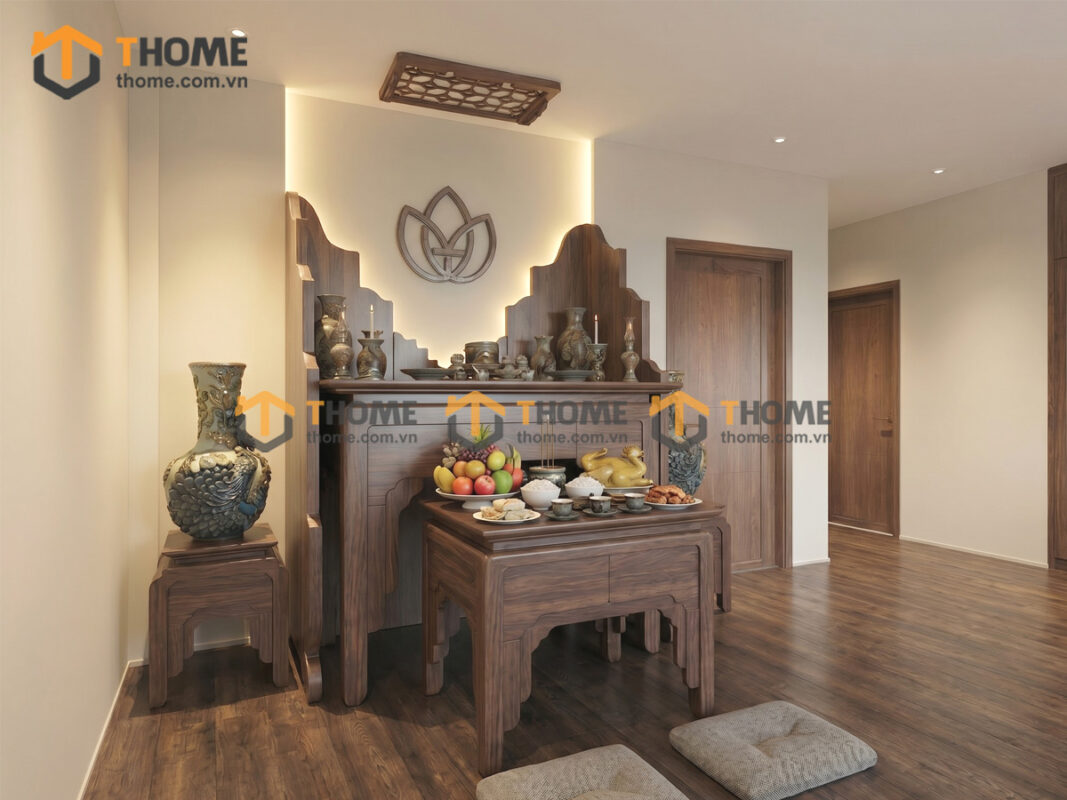 Tủ Thờ Gỗ Sồi Tự Nhiên Số 10 TT-15SN