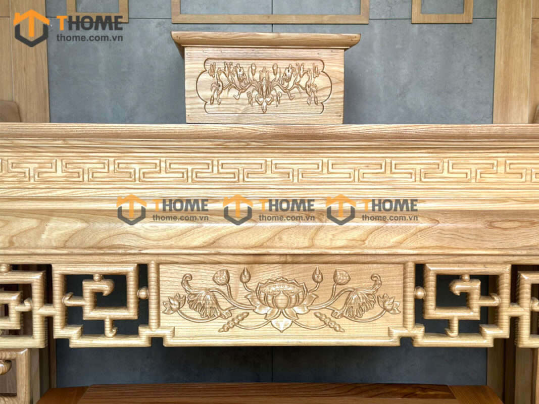 Tủ Thờ Gỗ Sồi Tự Nhiên Số 07 TT-12SN