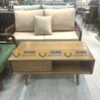 Bàn Sofa Gỗ Sồi Tự Nhiên Một Hộc Kéo Chân Cao BSFMG-41SN