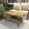 Bàn Sofa Gỗ Sồi Tự Nhiên Một Hộc Kéo Chân Cao BSFMG-41SN