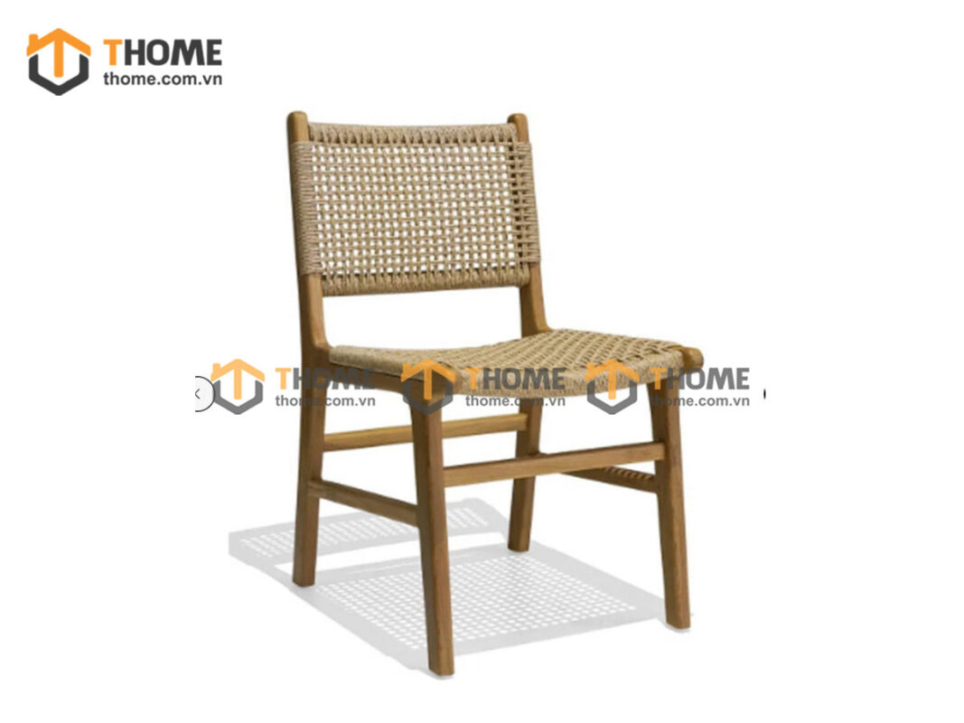 Ghế Ăn Gỗ Sồi Tự Nhiên Đan Cói Ken GHEMC-06SN